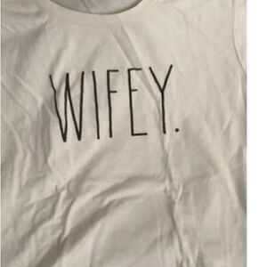 Rae Dunn Womens Short Sleeve "Wifey" Graphic Tee Size XL